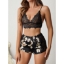 Picture of Black Lace & Floral Elegance Lounge Set