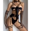 Picture of Black Seduction: Strappy Lingerie Set with Gloves
